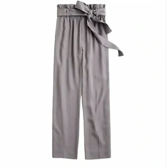 J. Crew Point Sur Size 4 Gray Paper Bag Gray Pant - Picture 1 of 10